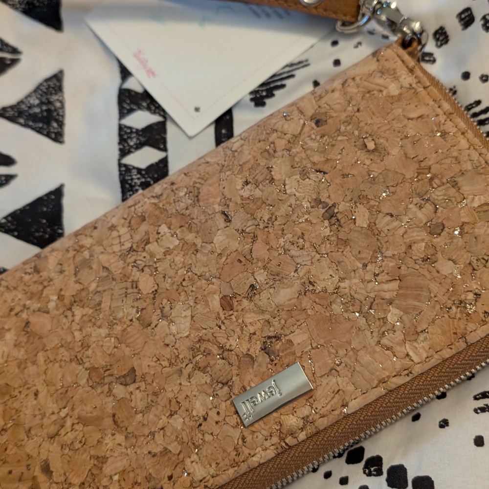 Thirty-One Cork Wristlet with Brown Strap - Picture 2 of 9